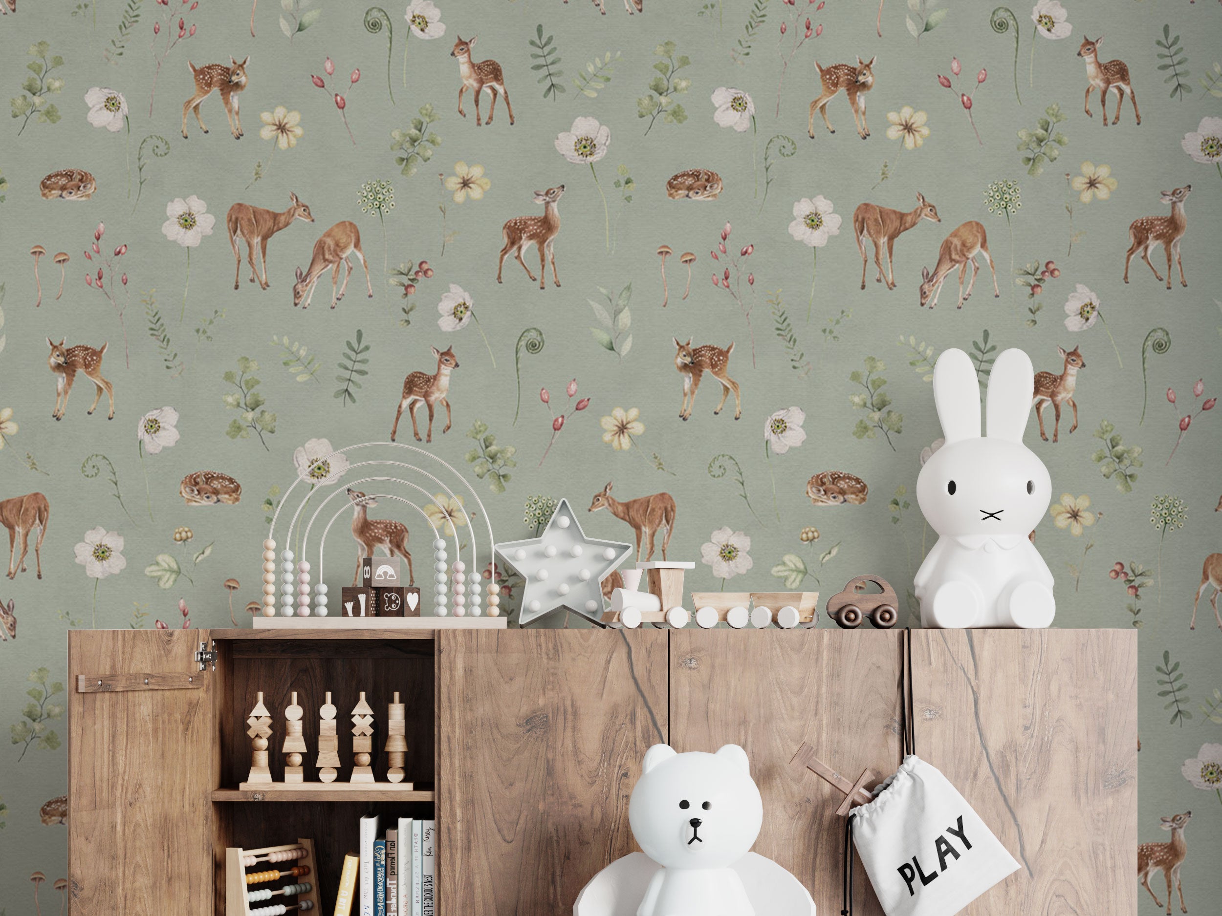 Dancing Deer Green - Eclart Walls