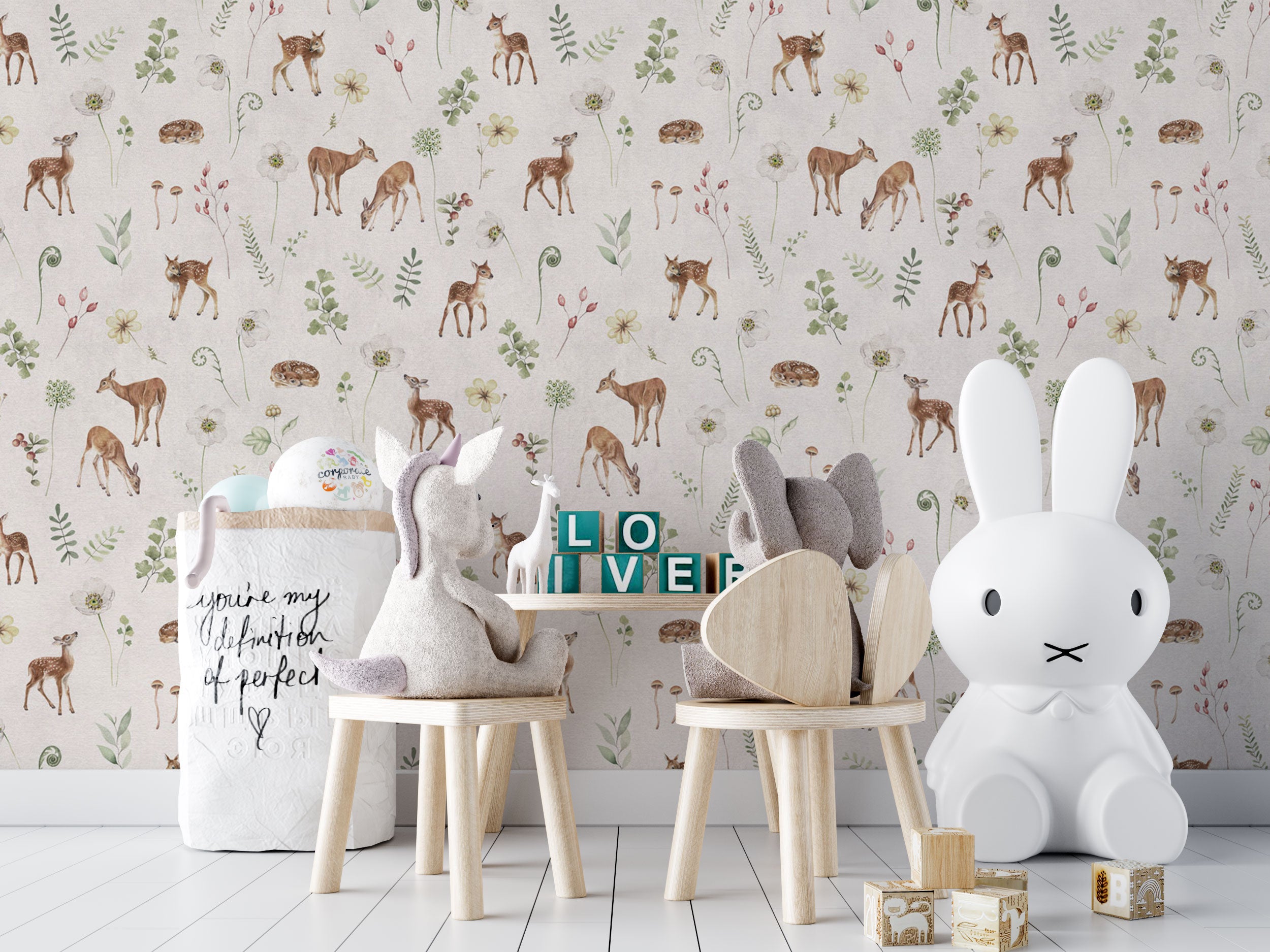 Dancing Deer White - Eclart Walls