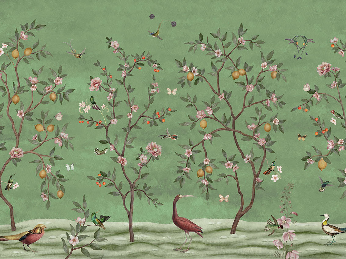 Lemon Tree Chinoiserie - Green - Eclart Walls