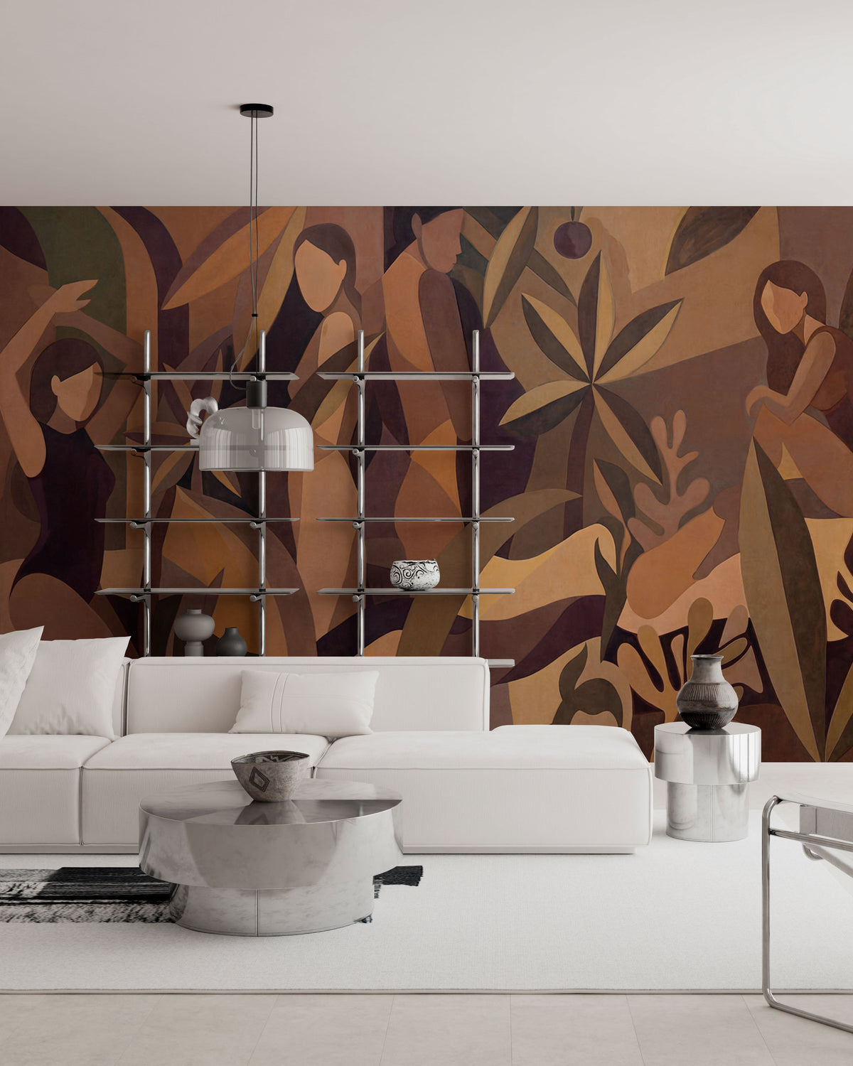 Abstract Figurative Botanical Wallpaper Mural