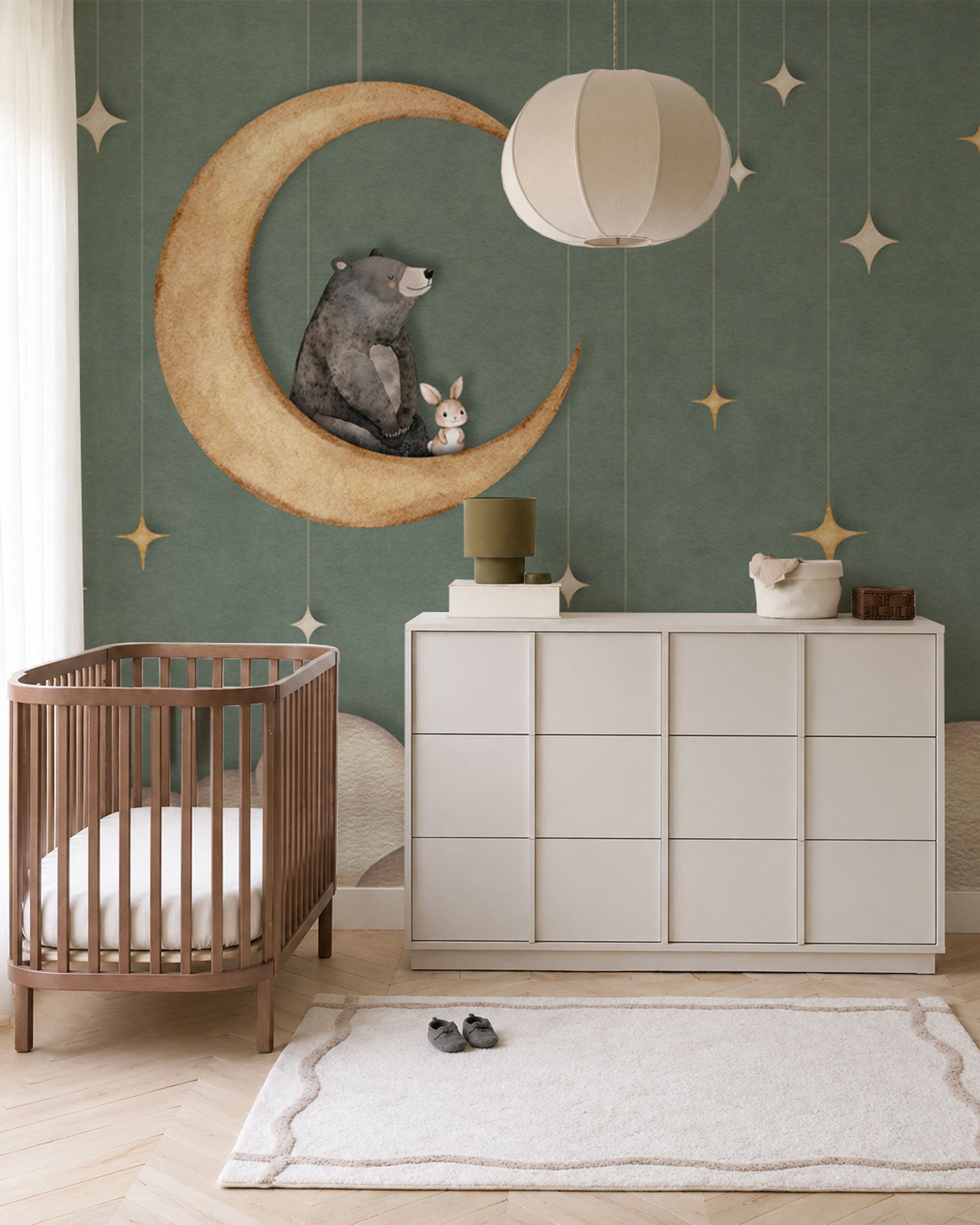 Bear On The Moon Green