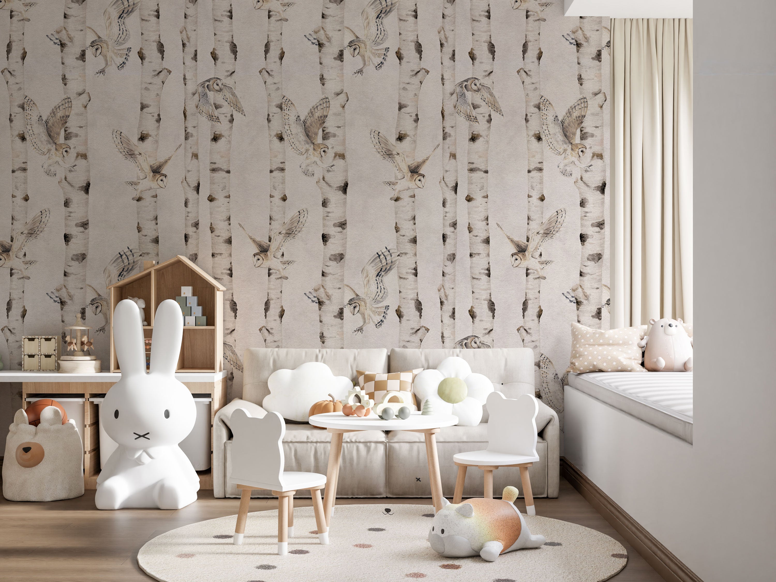 Birch And Owls - Eclart Walls