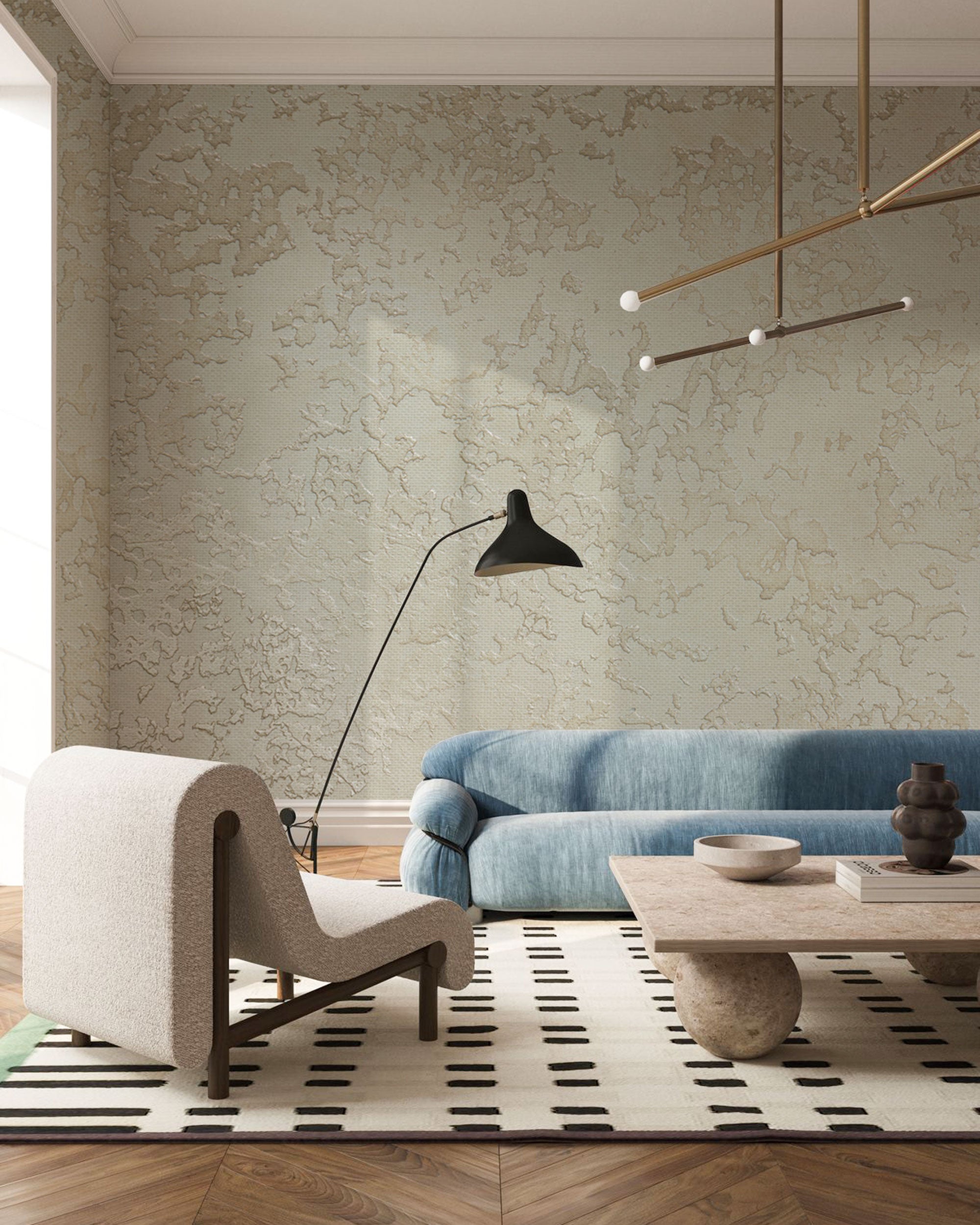 beige textured wallpaper with subtle abstract pattern and natural plaster effect
