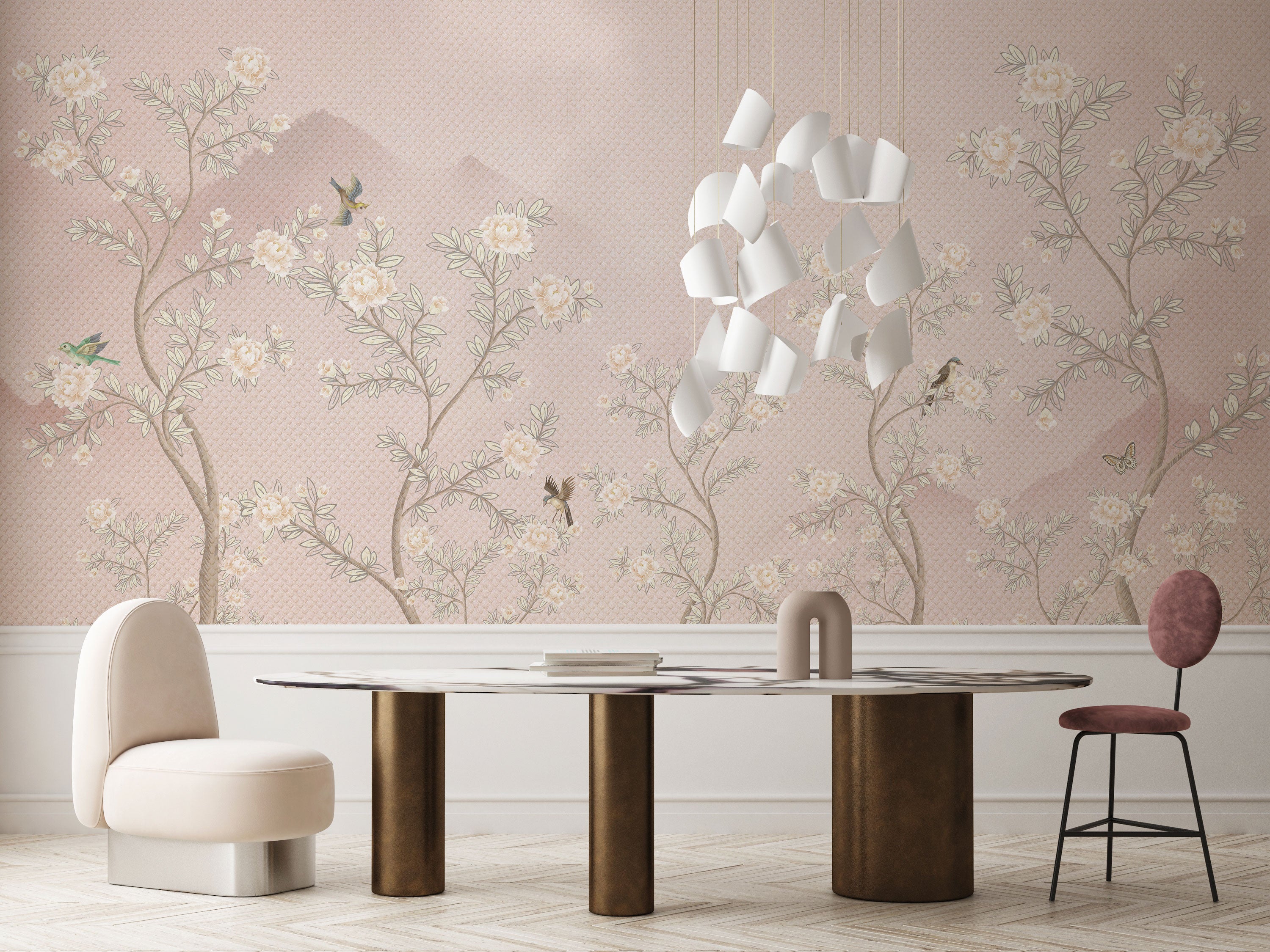 Chinoiserie Blush Garden