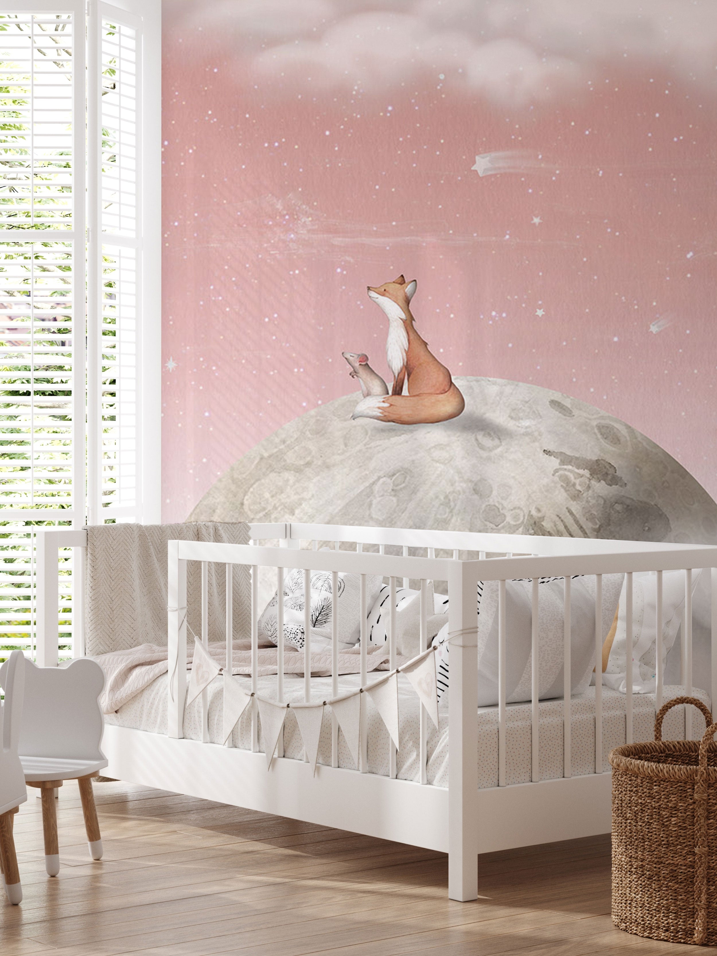 Fox On The Moon Pink - Eclart Walls