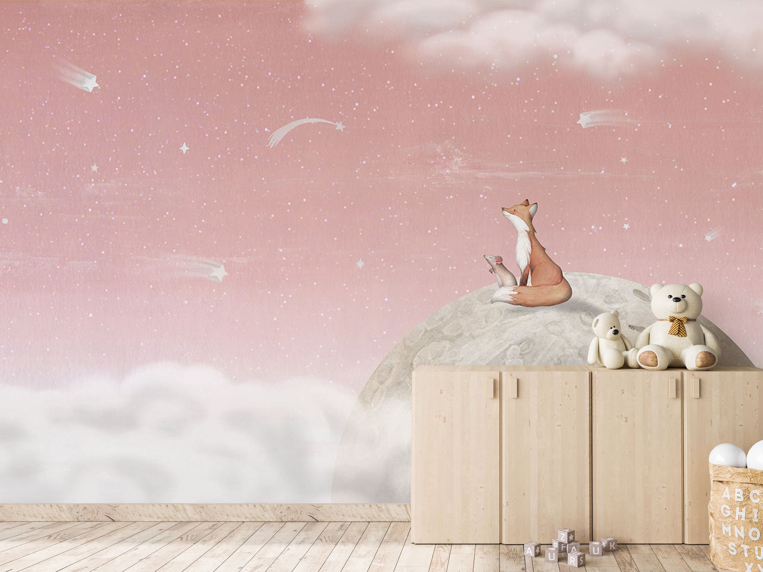 Fox On The Moon Pink - Eclart Walls