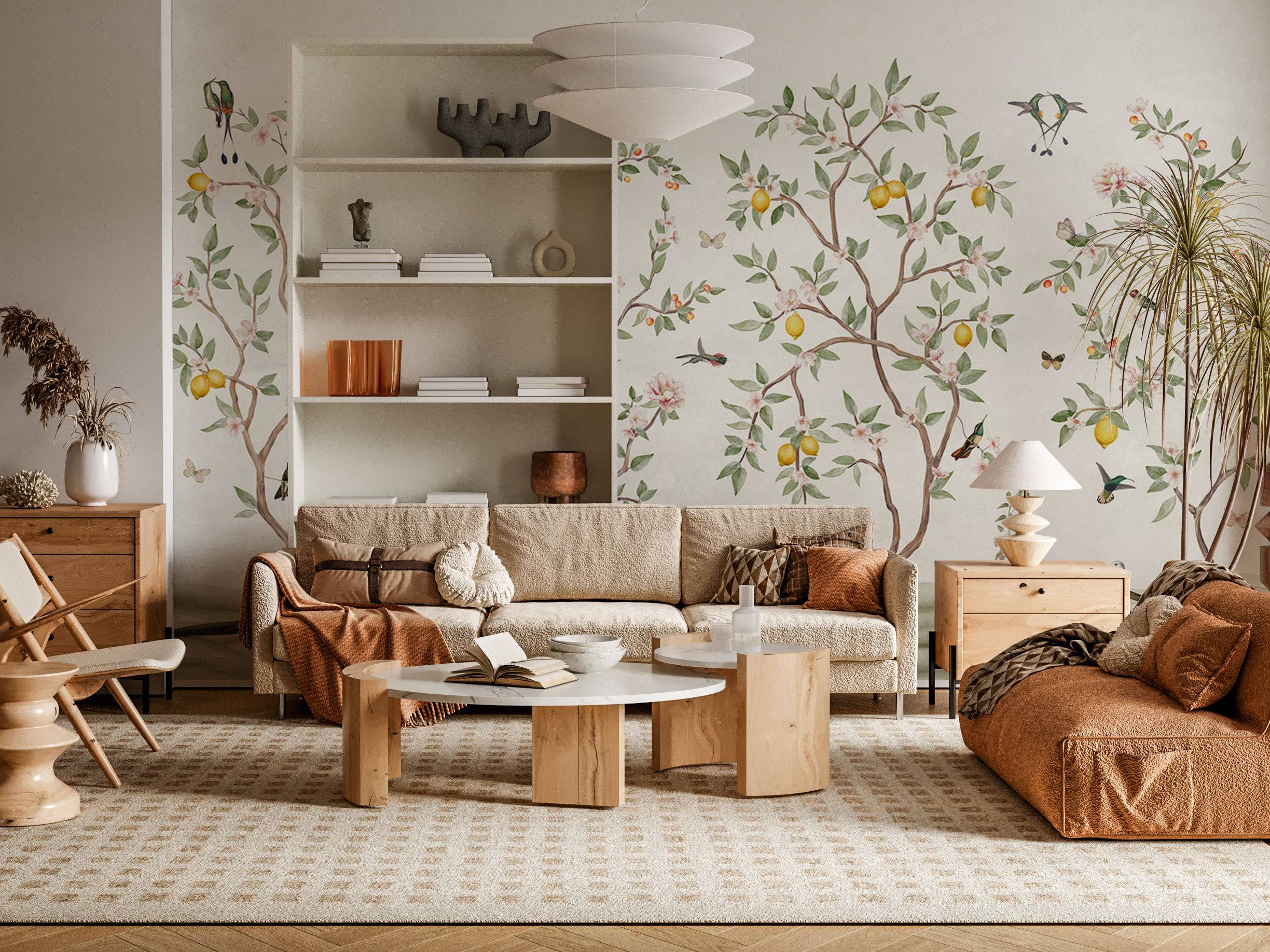 Lemon Tree Chinoiserie - White - Eclart Walls
