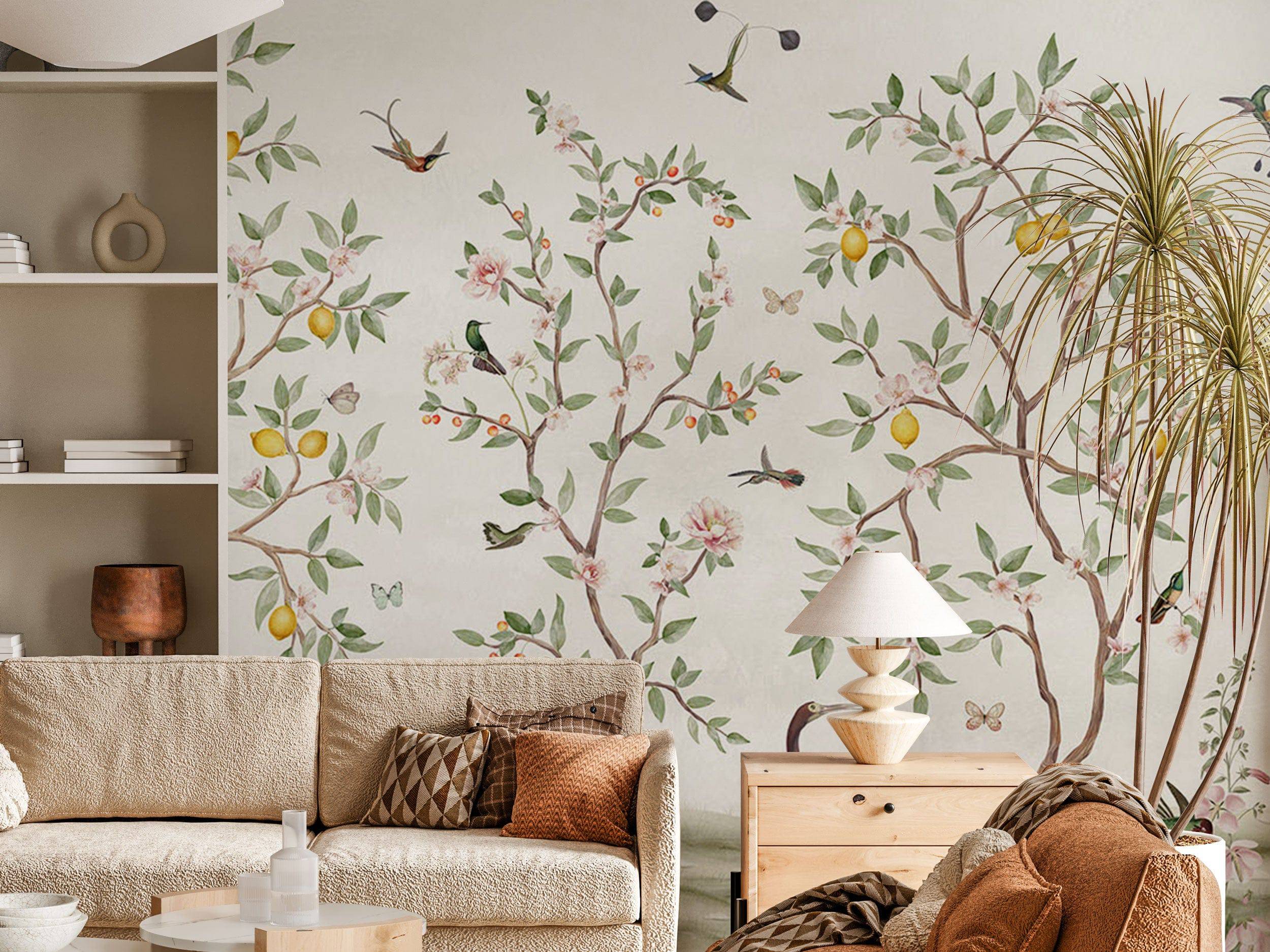 Lemon Tree Chinoiserie - White - Eclart Walls