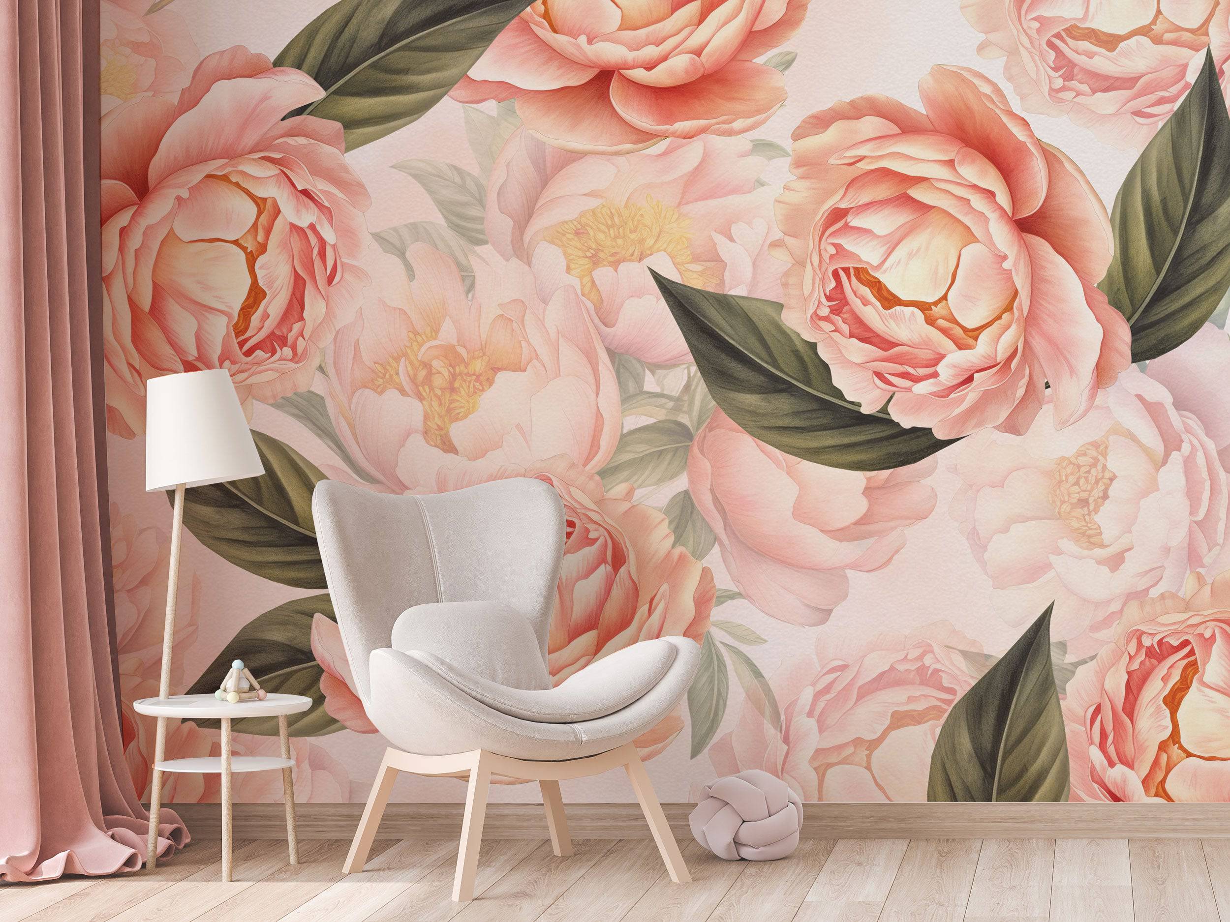 Contemporary Peony Fuzz - Eclart Walls
