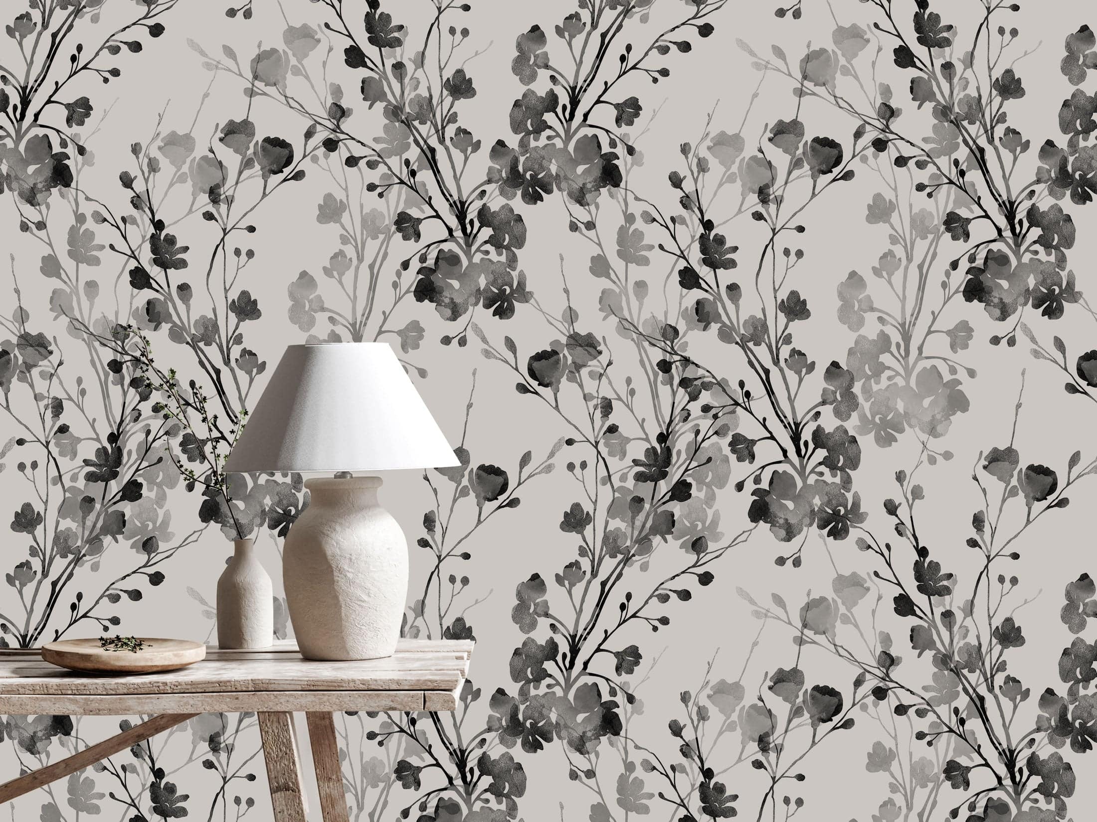 Monochrome Florals - Eclart Walls