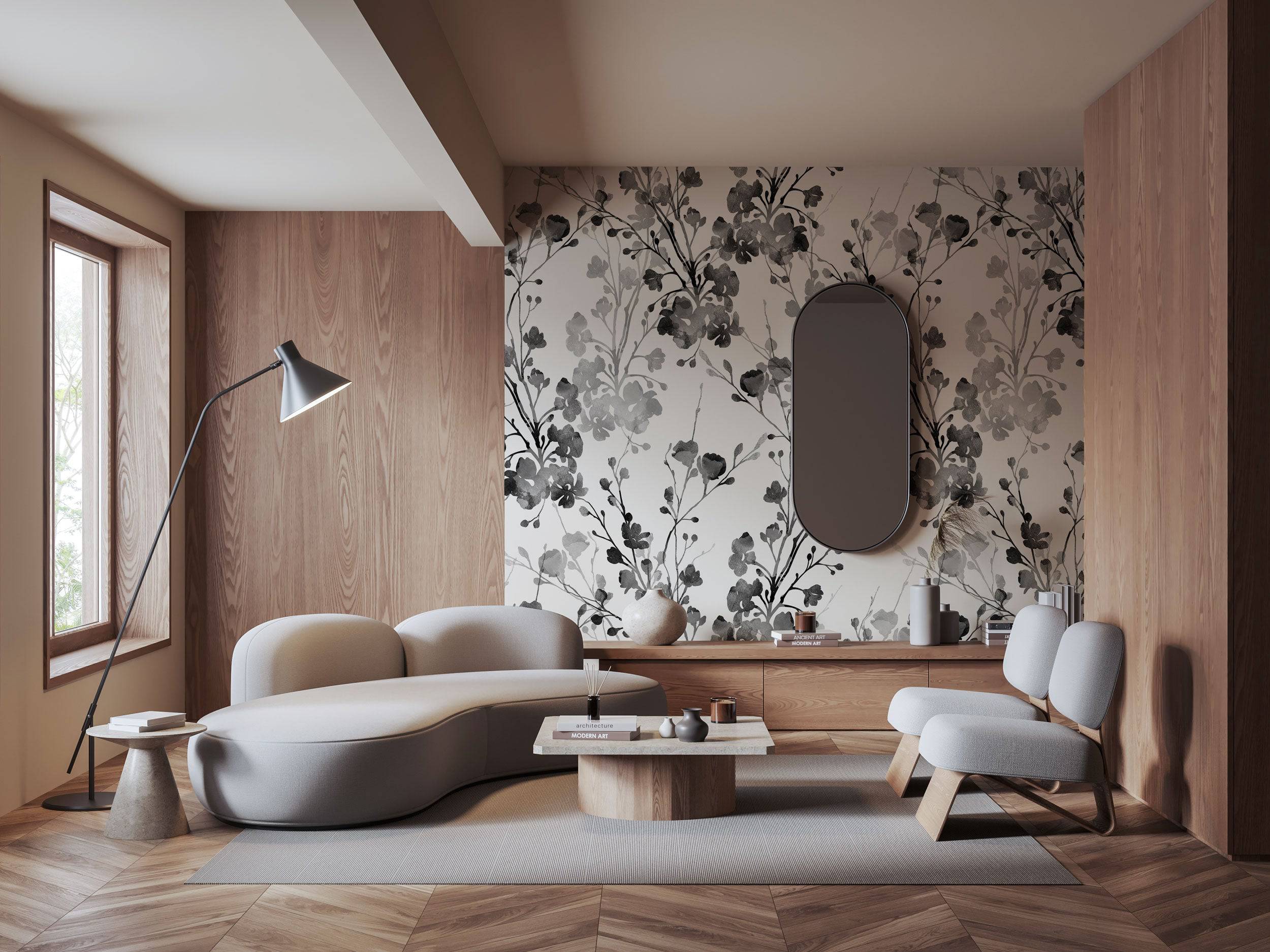 Monochrome Florals - Eclart Walls