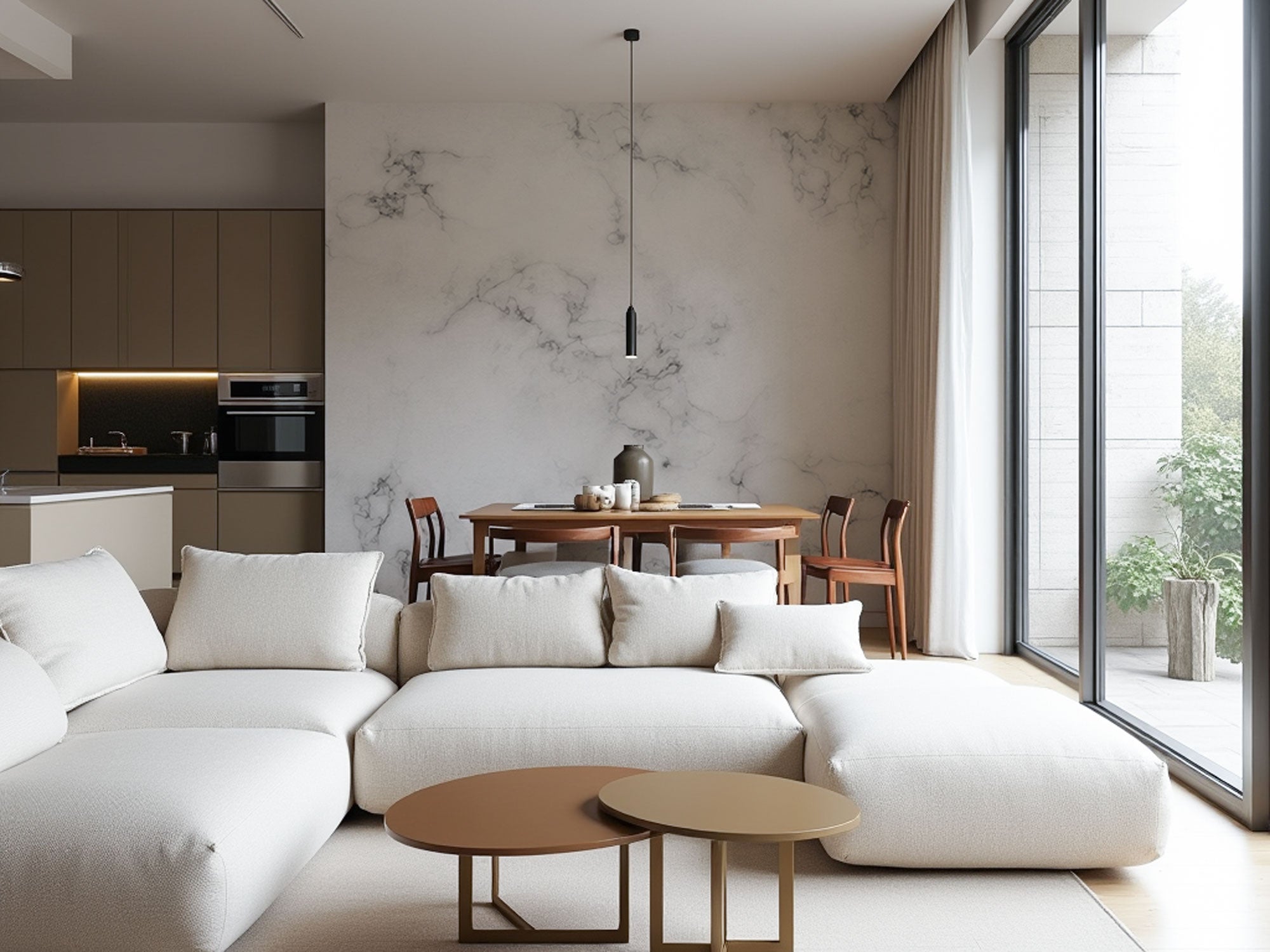 grey marble textured mural wallpaper