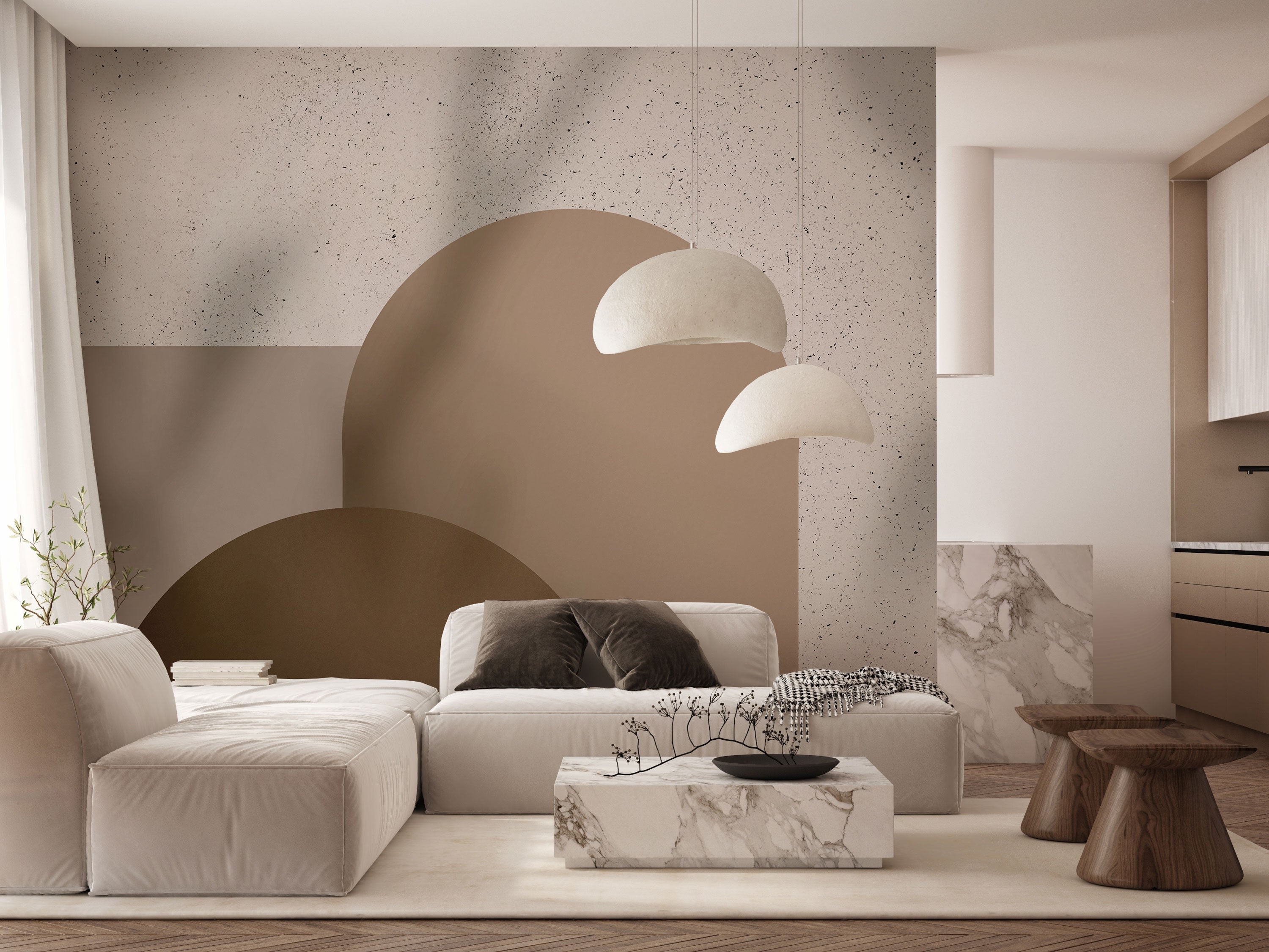 Mocha Mousse Geometric - Eclart Walls