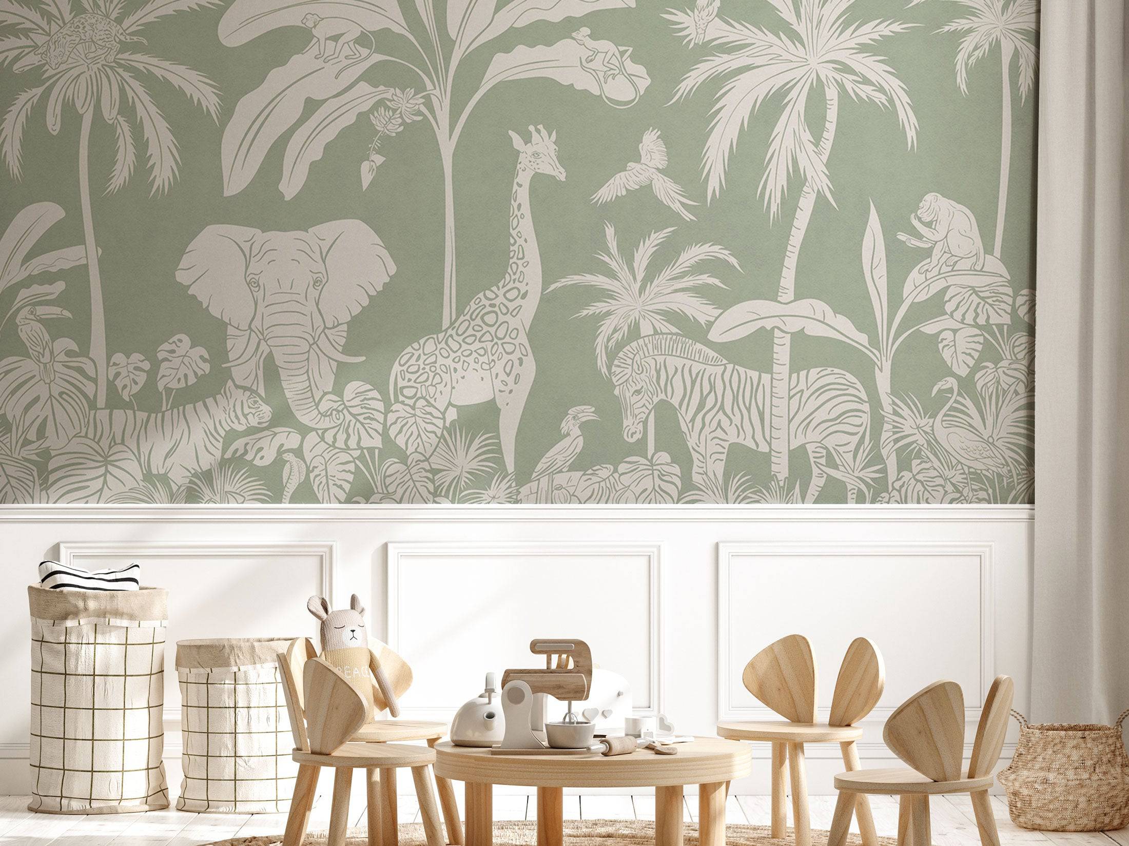 Monochrome Jungle Green - Eclart Walls