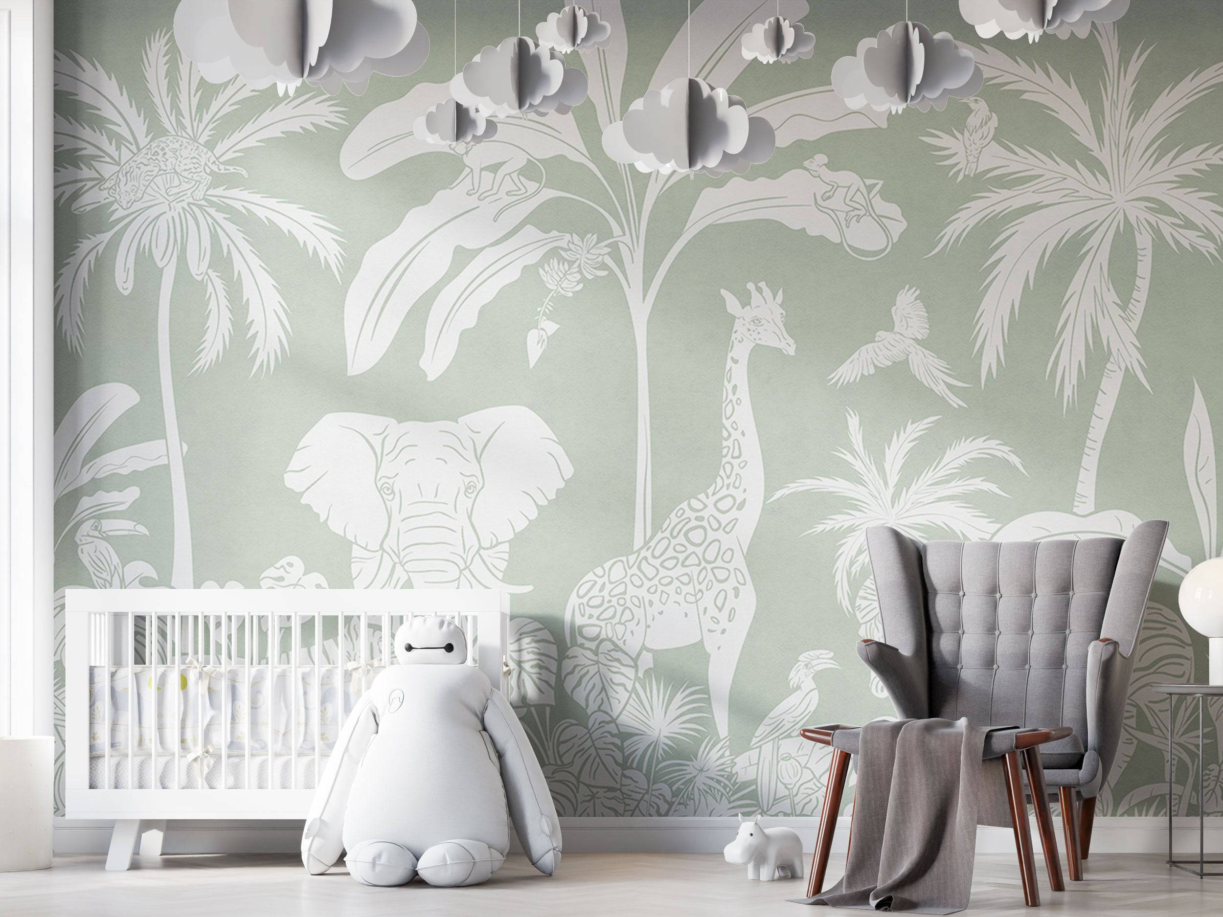 Monochrome Jungle Green - Eclart Walls