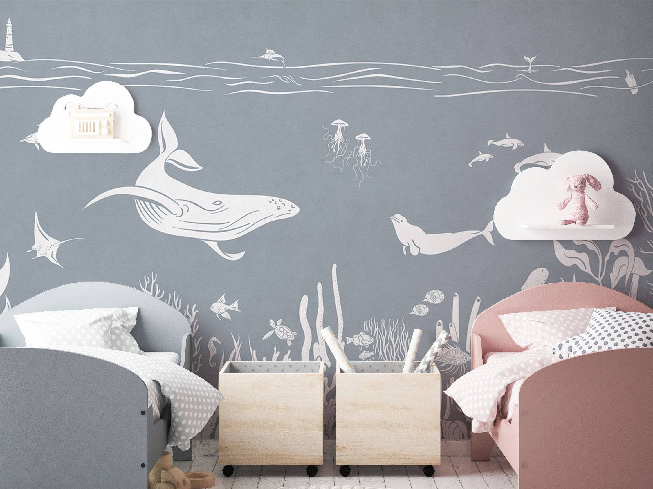 Monochrome Sea Blue - Eclart Walls