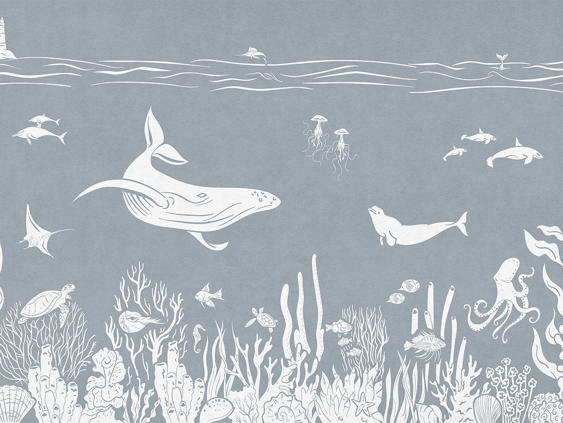 Monochrome Sea Blue - Eclart Walls