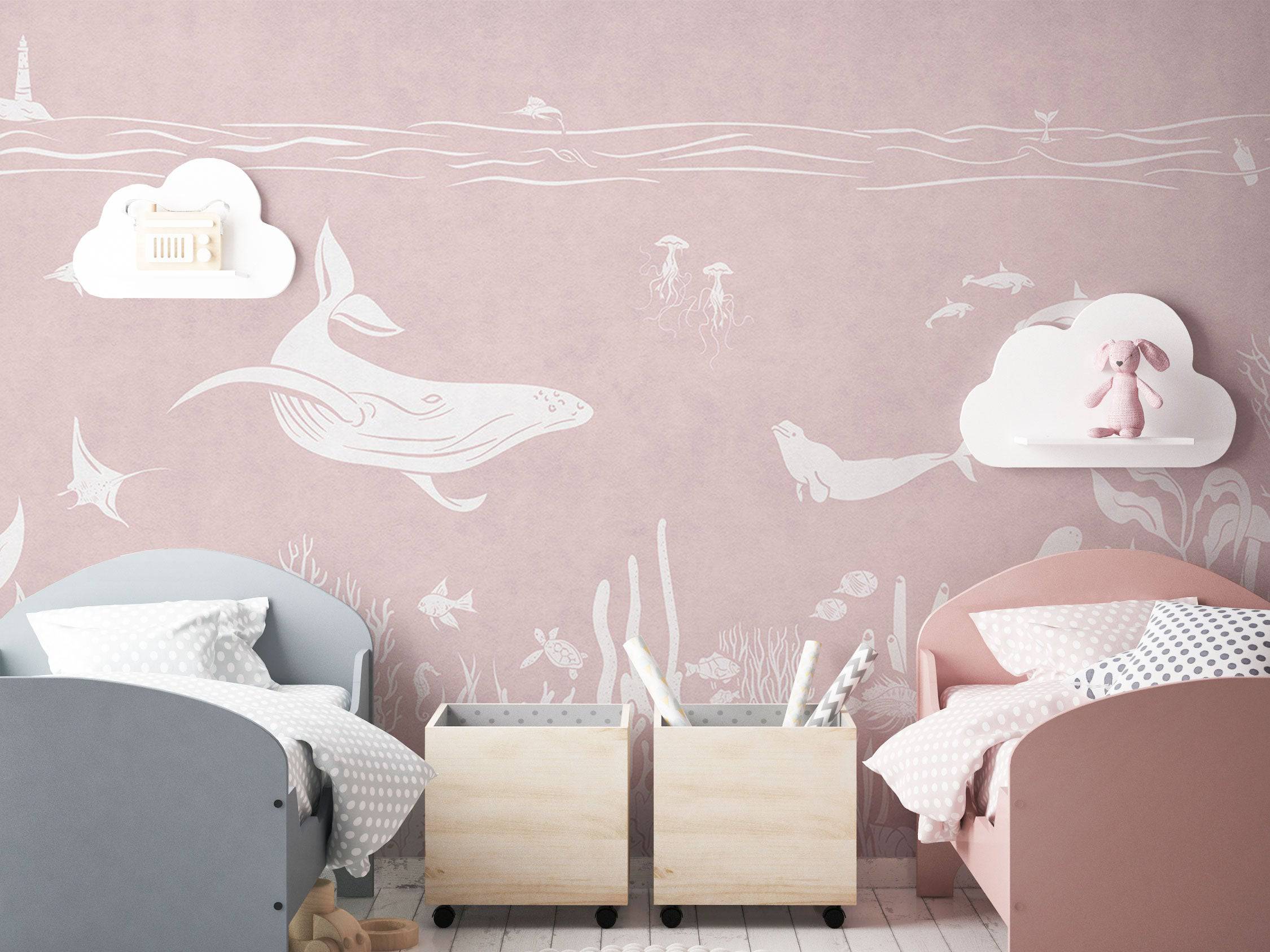 Monochrome Sea Pink - Eclart Walls