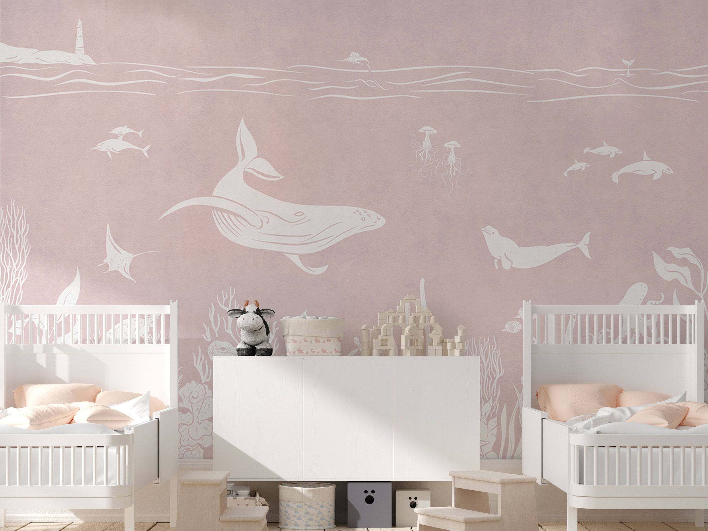 Monochrome Sea Pink - Eclart Walls