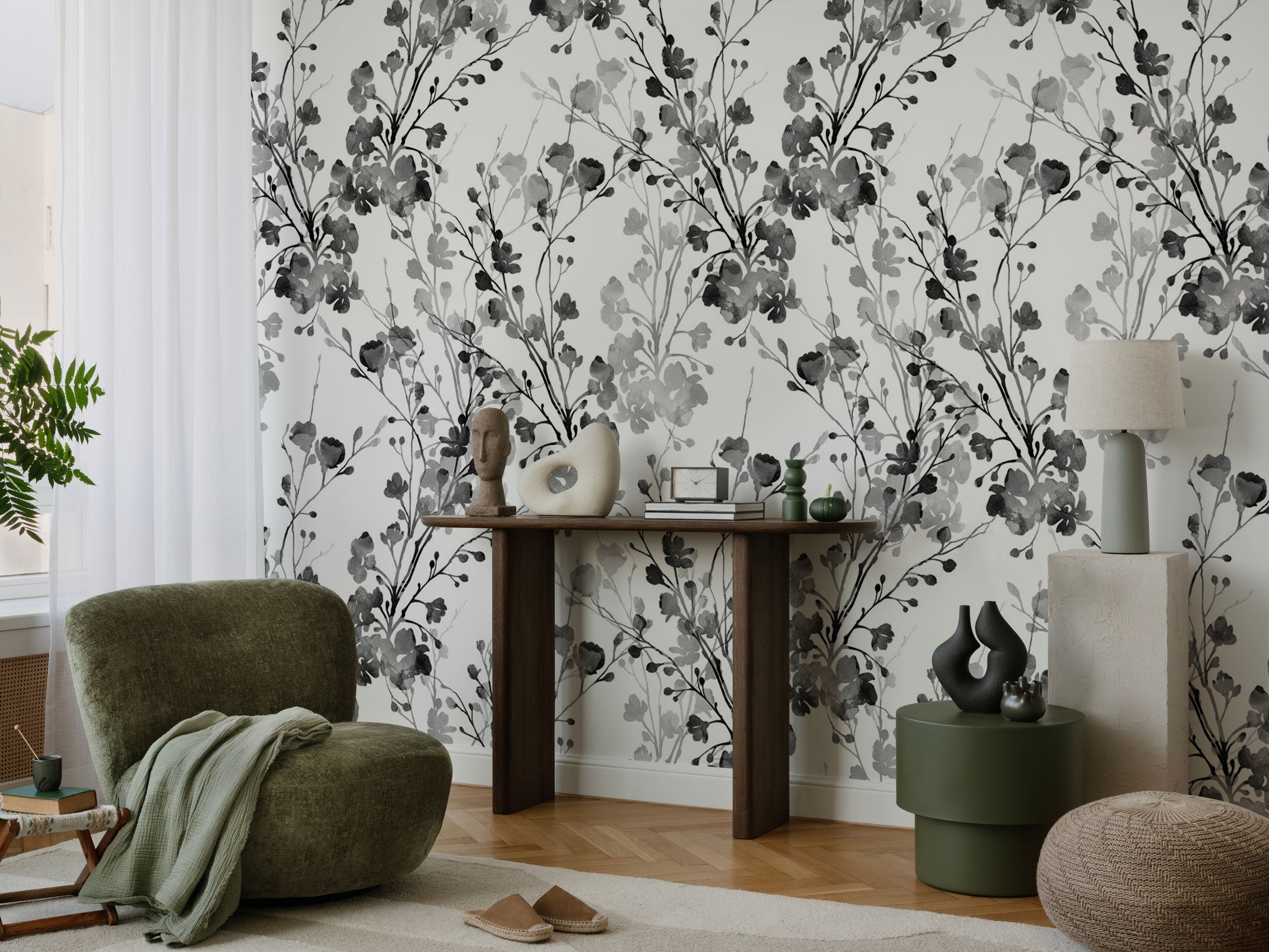 Monochrome Florals - Eclart Walls