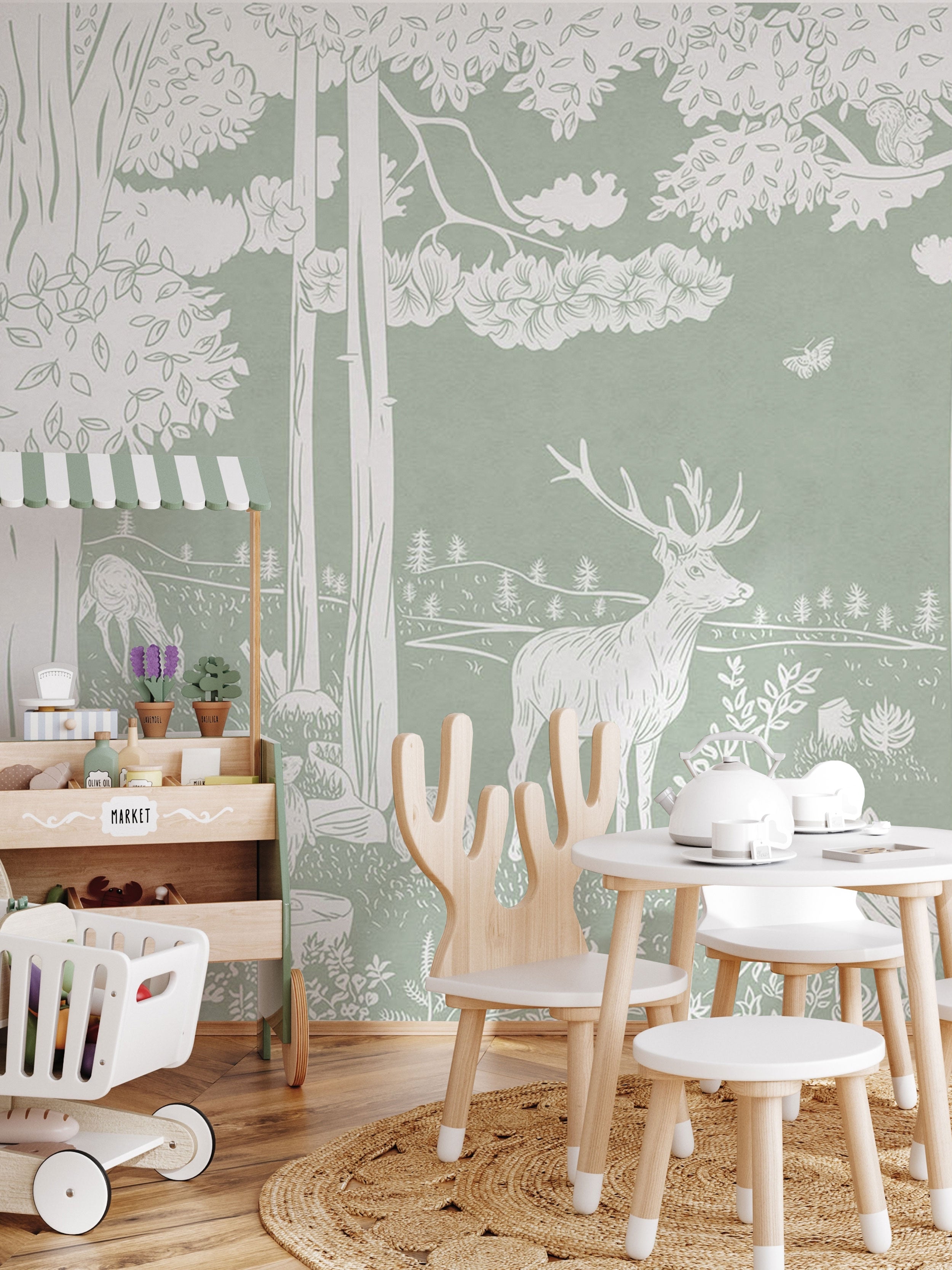 Monochrome Forest Green - Eclart Walls