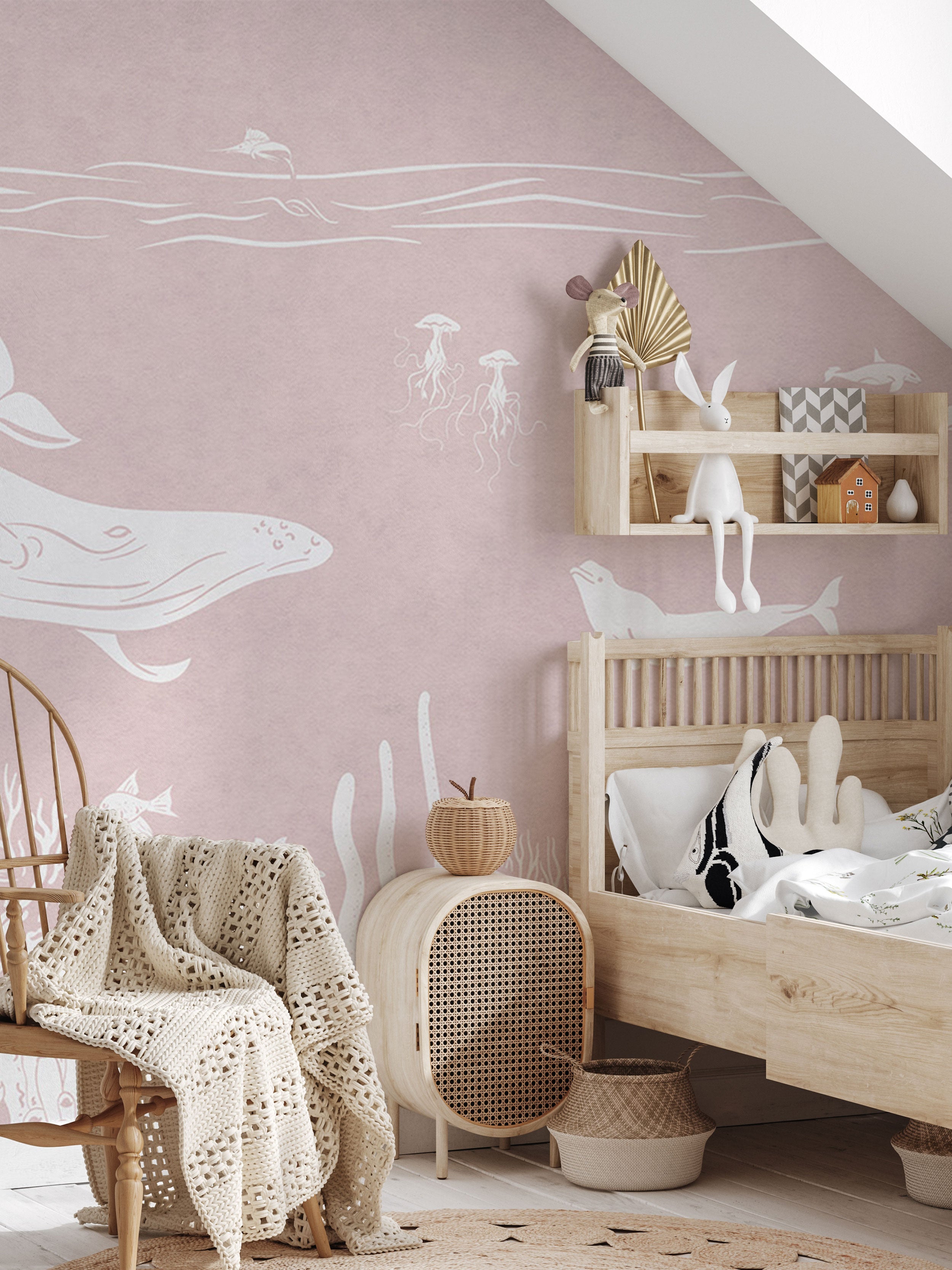 Monochrome Sea Pink - Eclart Walls