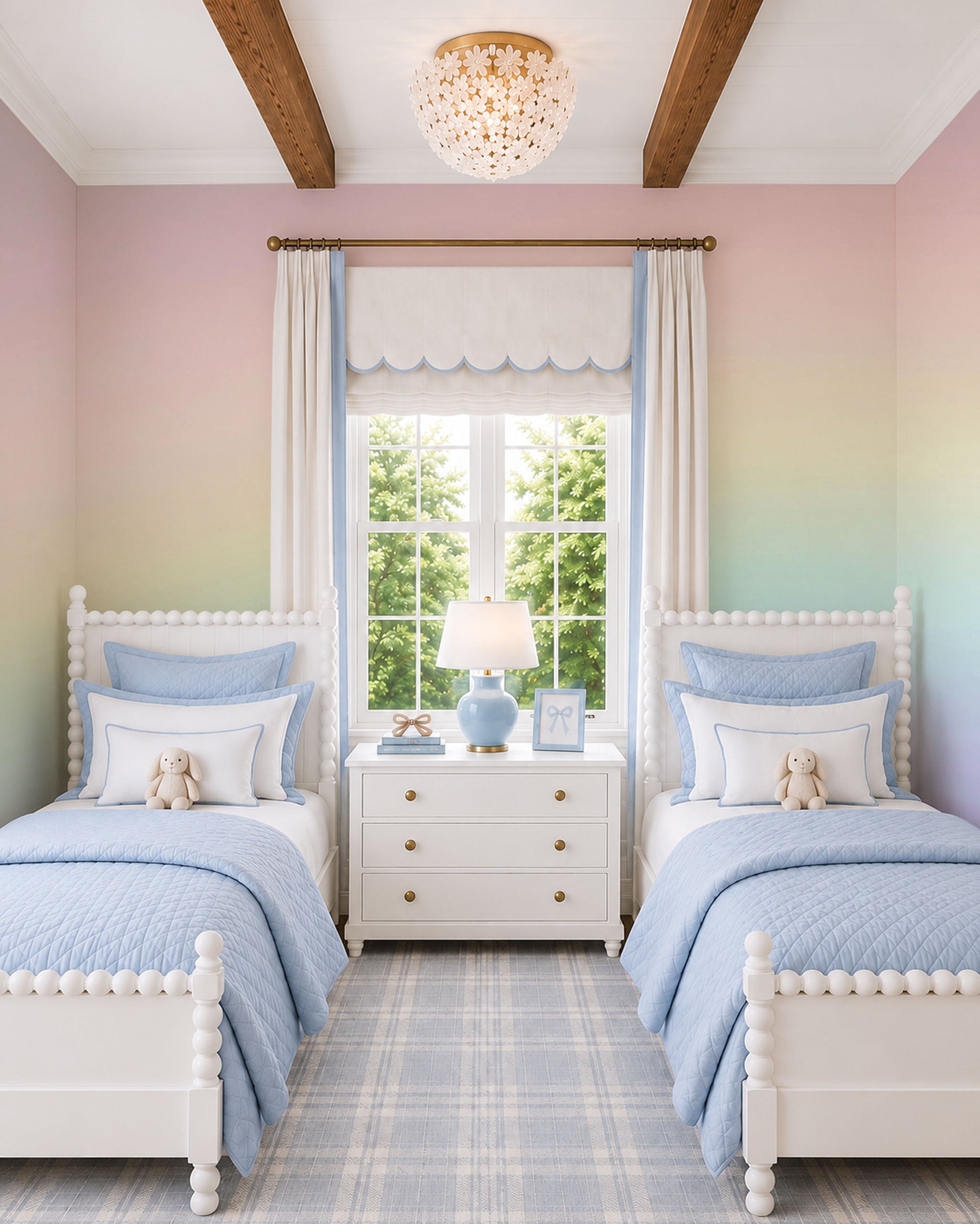 pastel rainbow gradient mural wallpaper