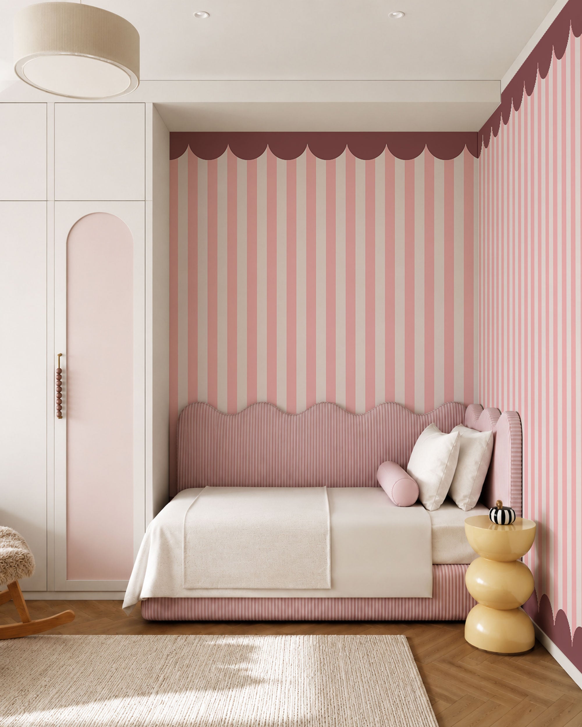 Pink Stripes & Scallops