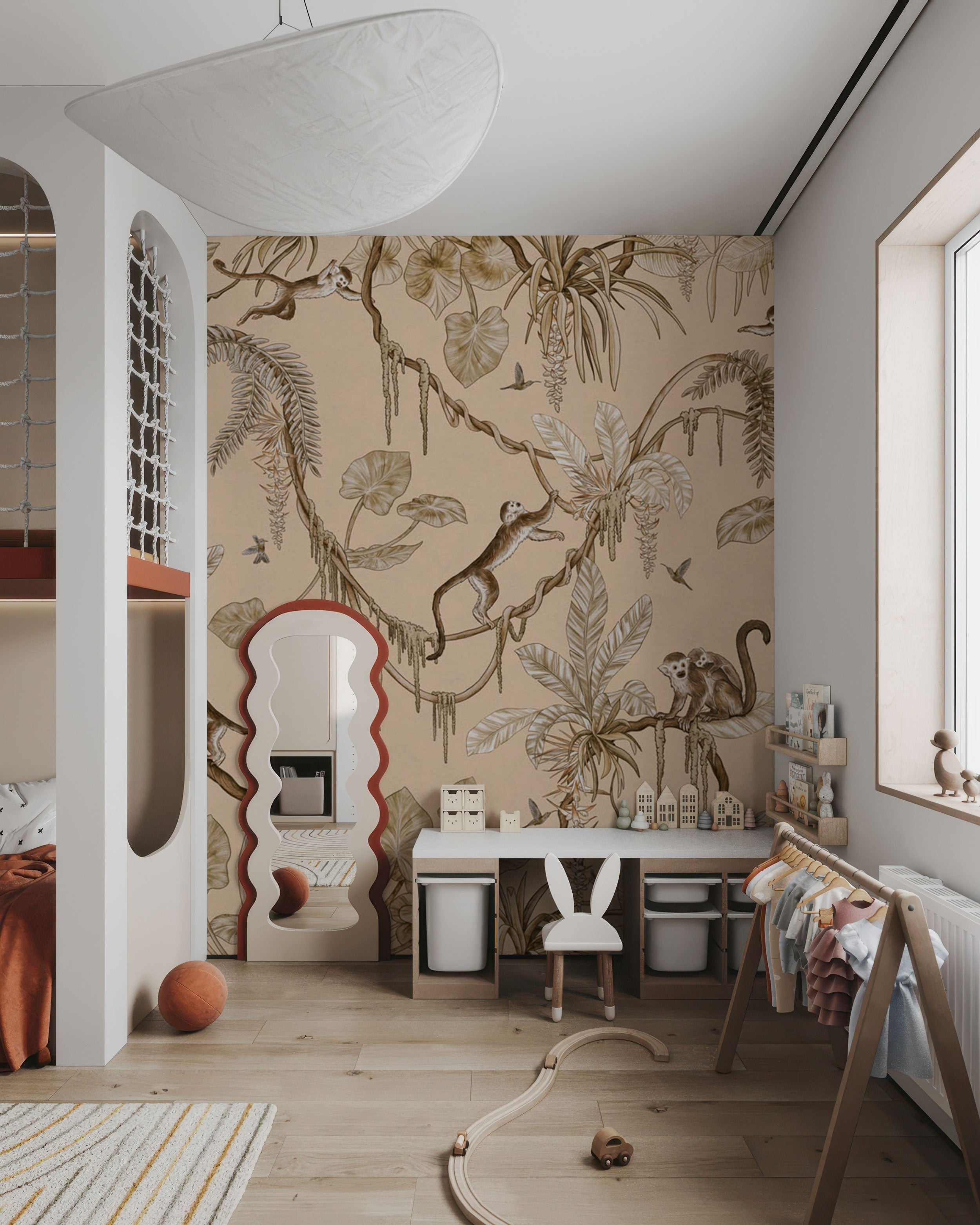 Playful Monkey Vintage Beige - Eclart Walls