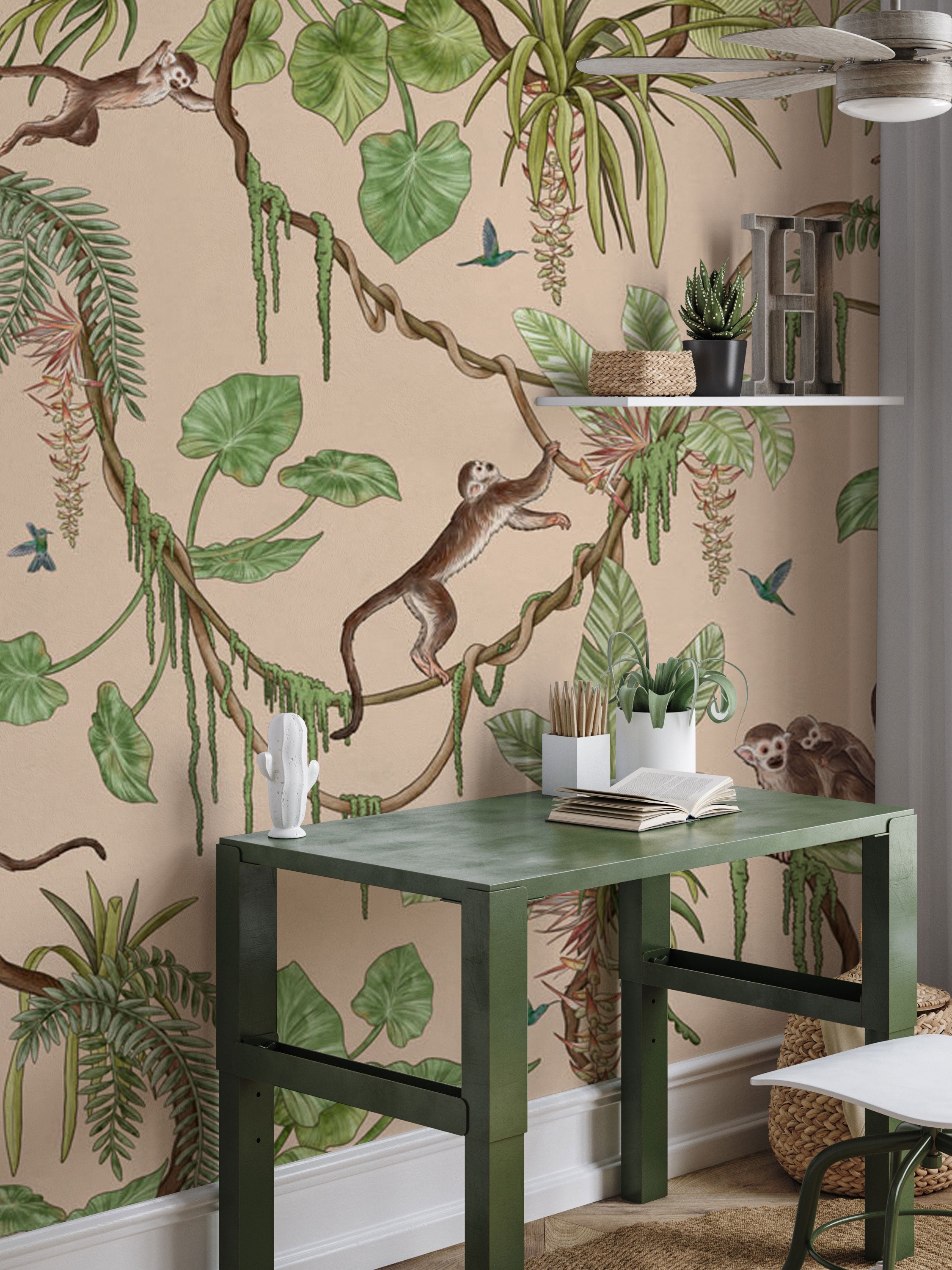 Playful Monkey Beige - Eclart Walls