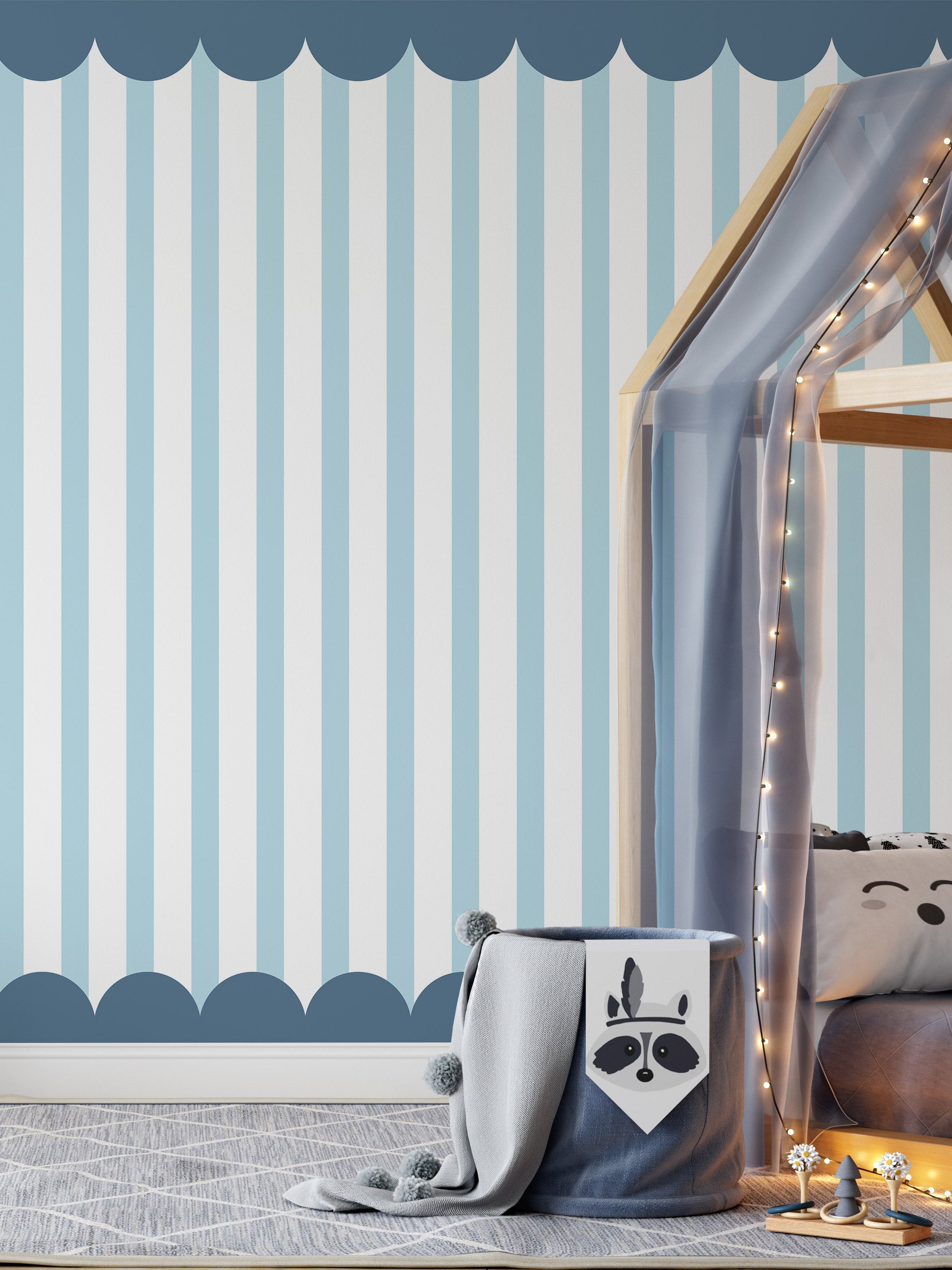 Blue Stripes & Scallops - Eclart Walls