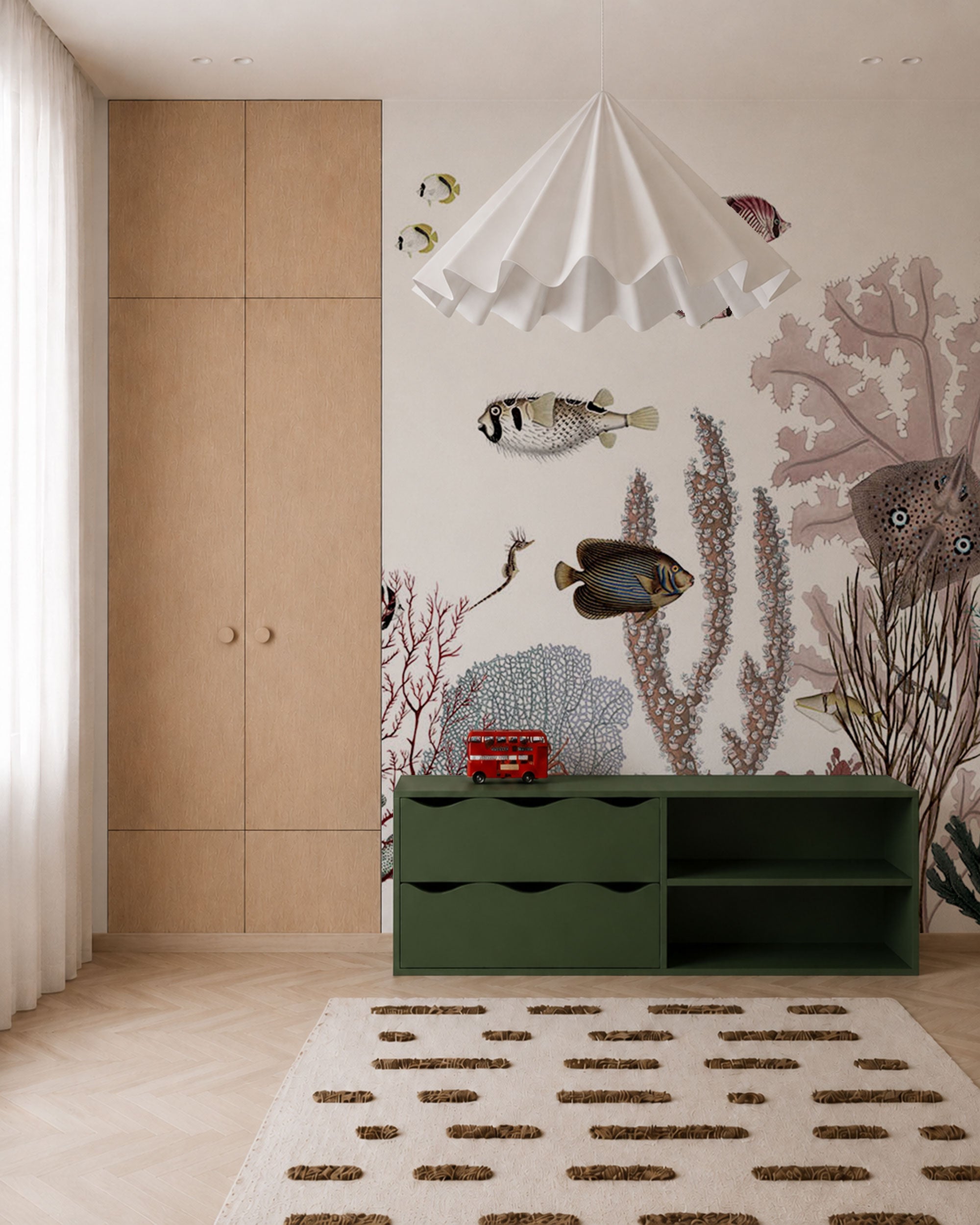 Sea Life Coral Fishes Mural Wallpaper