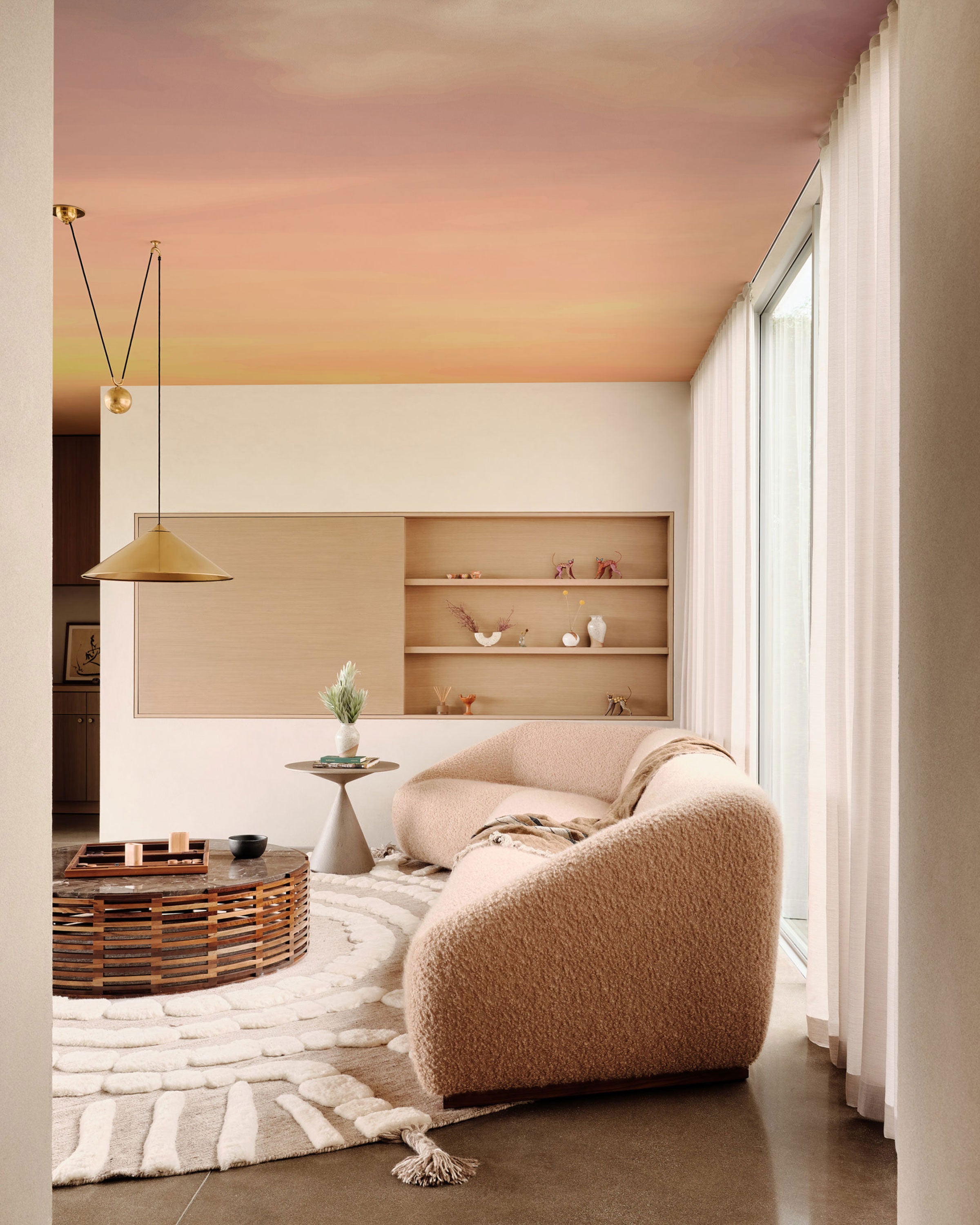 Sunset wallpaper featuring a warm gradient sky in peach and amber tones