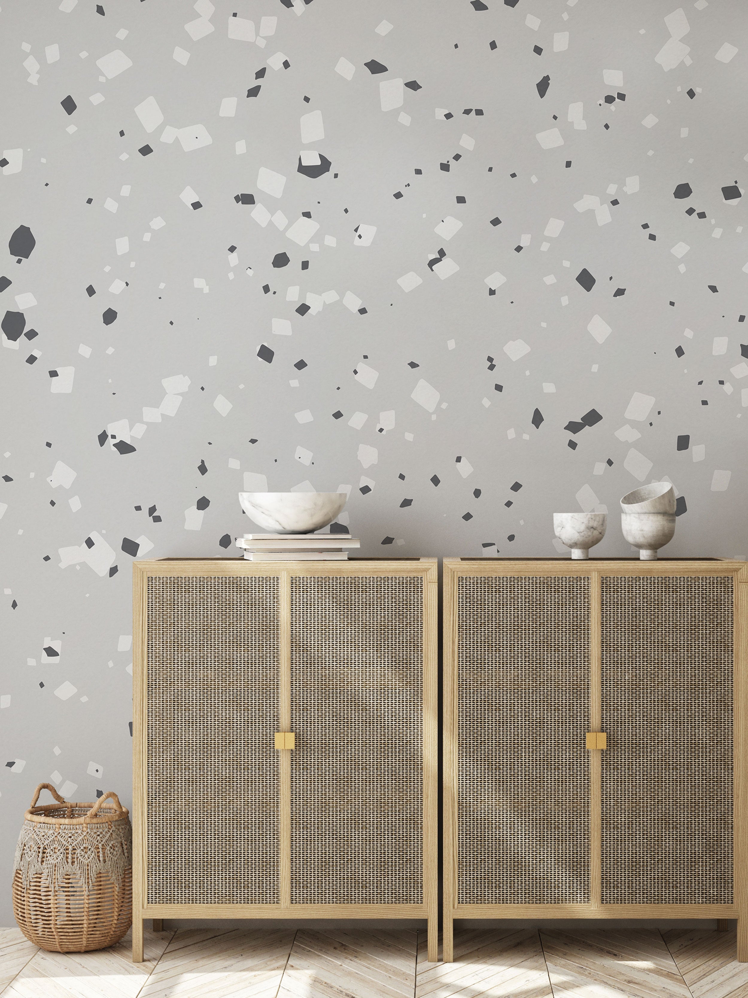 Black And White Terrazzo - Eclart Walls