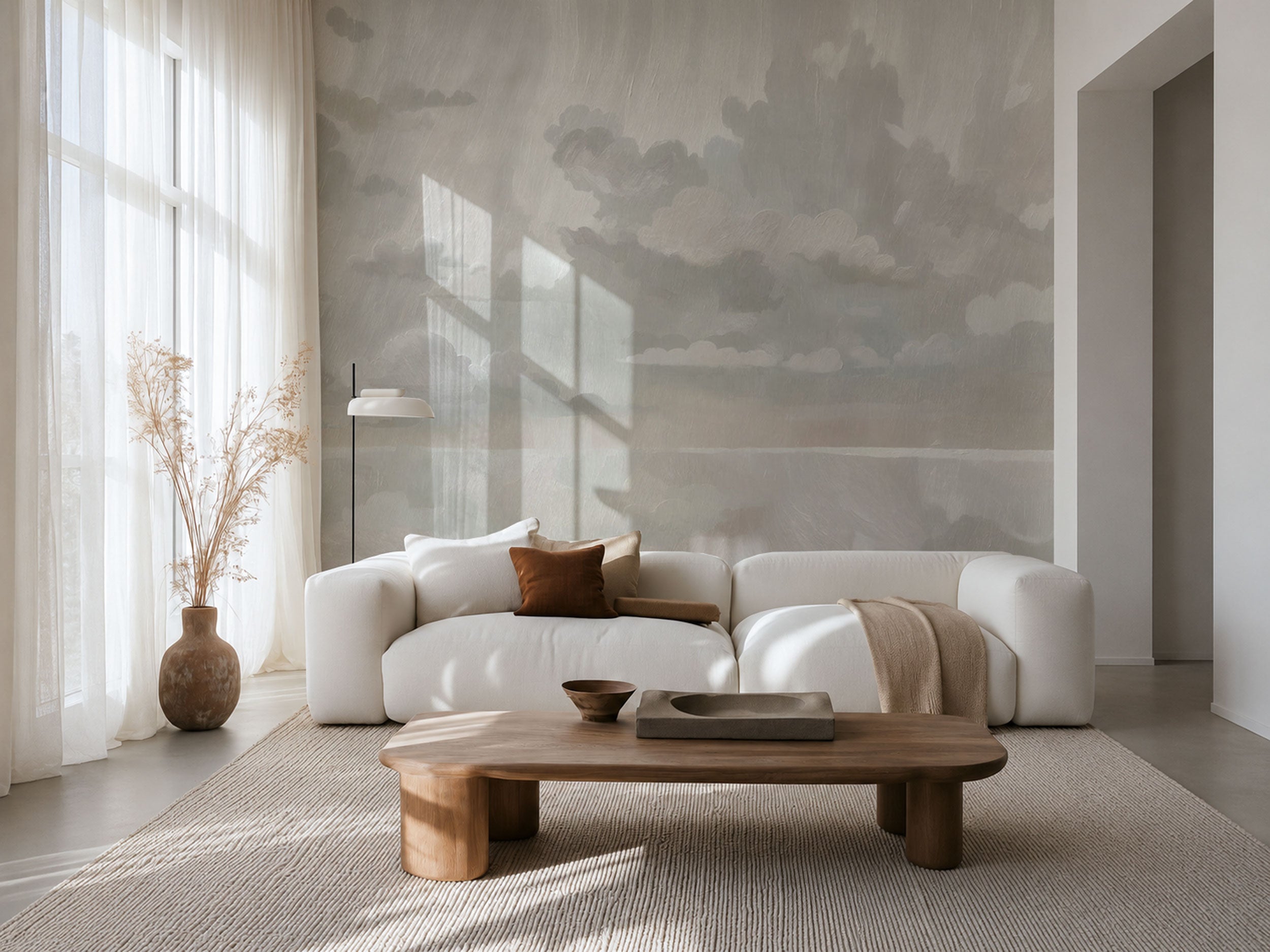 Soft Cloudscape Neutral Wallpaper Mural